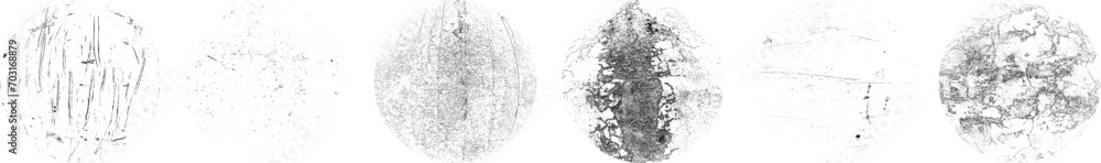 Fototapeta premium Sprayed black circle set.Graffiti art design . Noise dispersion circle . Spray effect .Grunge texture . Distressed element .vector