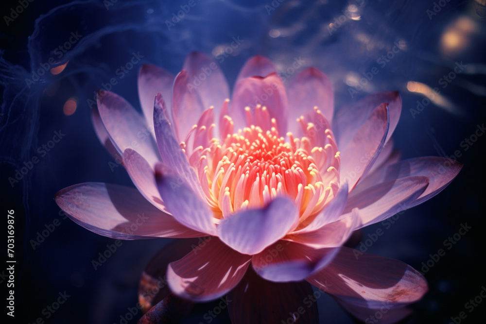 Abstract illumination of a lethal lotus, capturing the deadly beauty within its petals. Abstract illumination of a lethal lotus, capturing the deadly beauty within its petals.