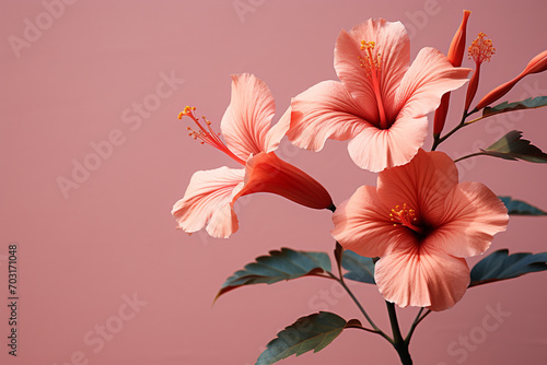 A single tropical bloom in a minimalistic setting, exuding tranquility and exotic beauty.