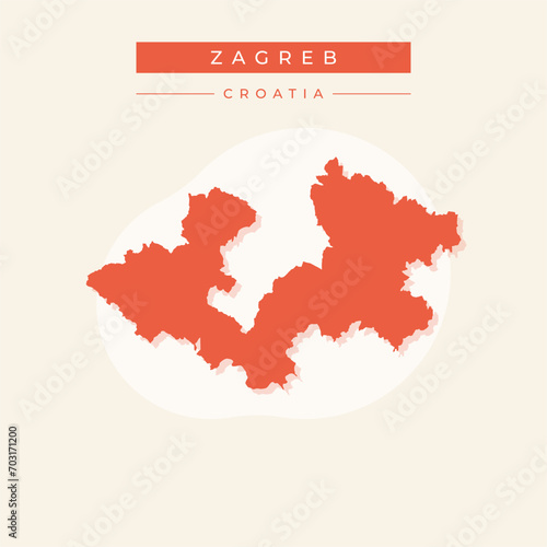 Vector illustration vector of Zagreb (county) map Croatia