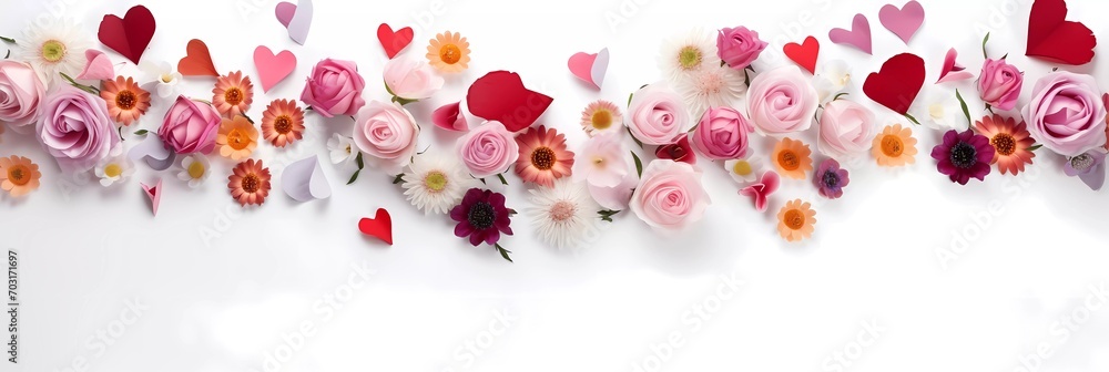 A beautiful heart shape of flowers on a white background. Greetings card for valentines day, mothers day, birthday or wedding with copy space. A beautiful heart shape of flowers on a white background. Greetings card for valentines day, mothers day, birthday or wedding with copy space.
