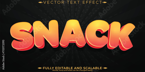 Snack text effect, editable treat and munchies customizable font style