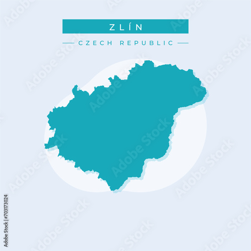 Vector illustration vector of Zlín map Czech Republic