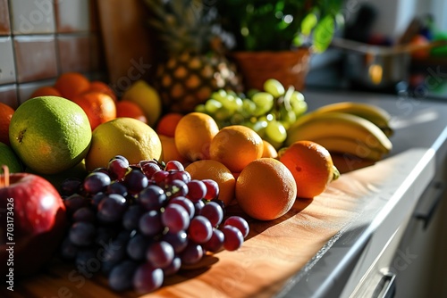 fruits in kitchen table