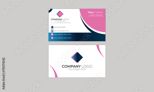  modern creative wonderful Business card template design with front and back presentation.