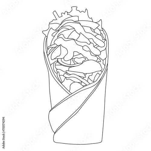 Kebab sketch vector illustration