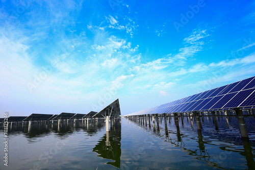 Solar panels on the water