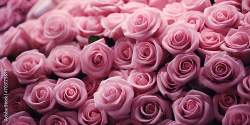 Close-Up Pink Rose Buds in Garden Light