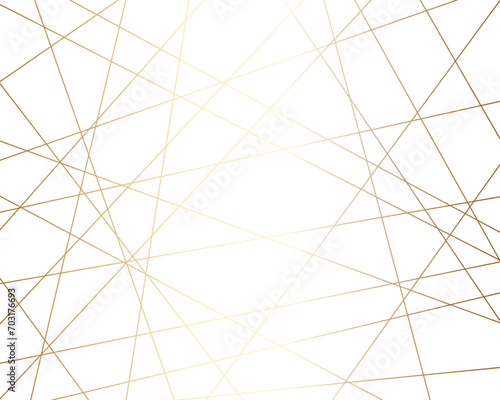 Seamless luxury geometric premium golden random chaotic lines on transparent background. Luxury banner presentation gold line vector, illustration.