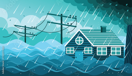 Flood Disaster Illustration