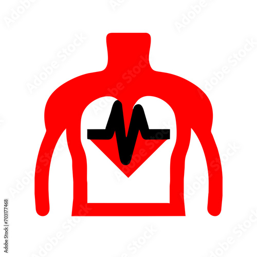 ECG electrodes on a patient's chest vektor icon illustation
