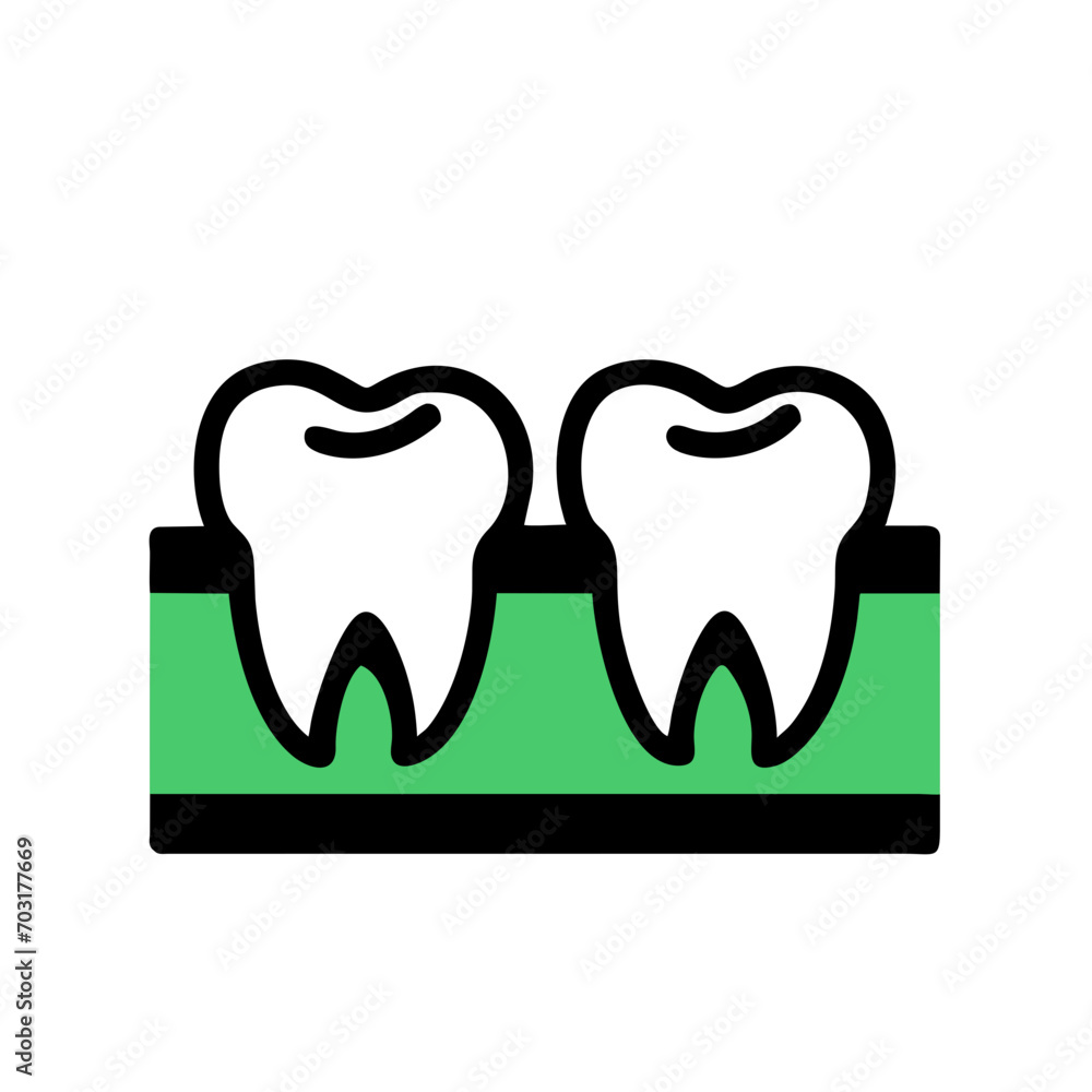 Dental amalgam filling vektor icon illustation