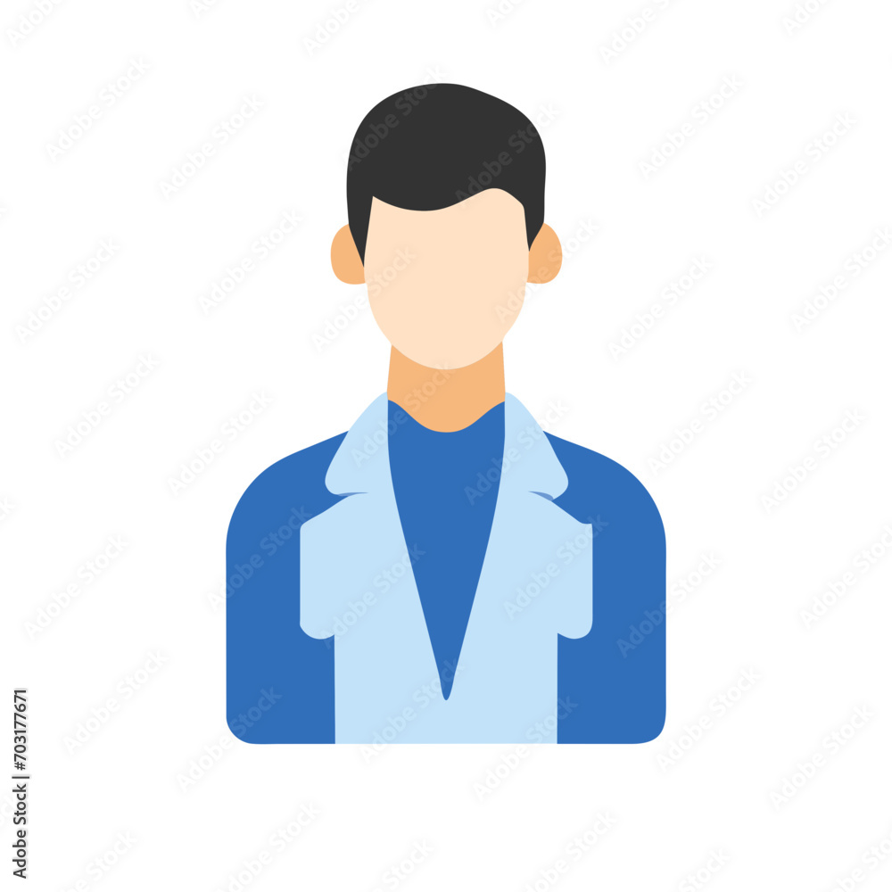 Lab technician in a lab coat vektor icon illustation Lab technician in a lab coat vektor icon illustation