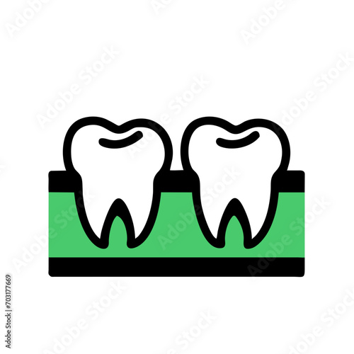 Dental amalgam filling vektor icon illustation