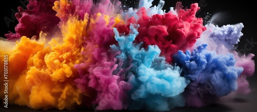 Colorful powder explosion. abstract dust in the background © MBRAMO