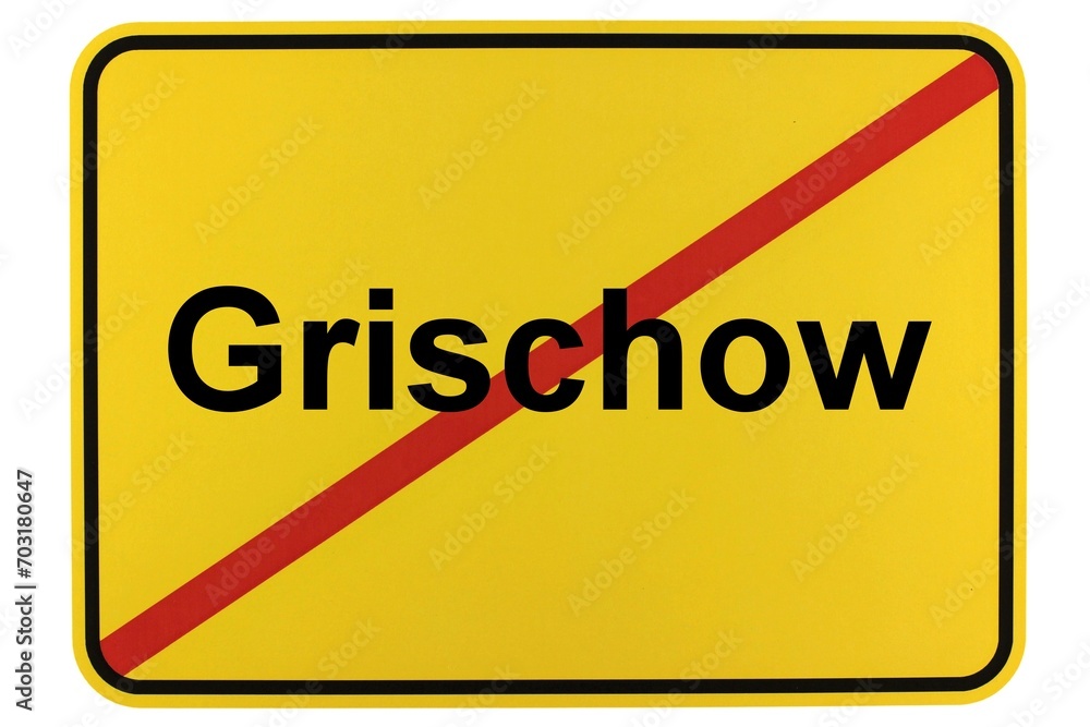 Illustration eines Ortsschildes der Gemeinde Grischow in Mecklenburg-Vorpommern Illustration eines Ortsschildes der Gemeinde Grischow in Mecklenburg-Vorpommern