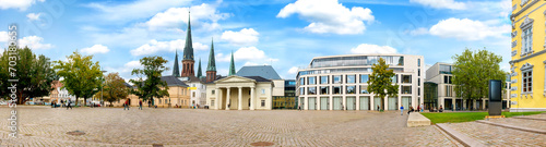 Oldenburg, city centre at Schlossplatz with St. Lambert's Church - Innenstadt am Schlossplatz mit St. Lambertikirche photo