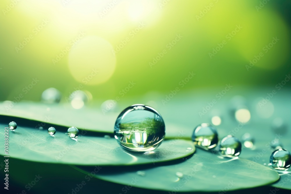 Water drop background with natural blur background - generative ai Water drop background with natural blur background - generative ai