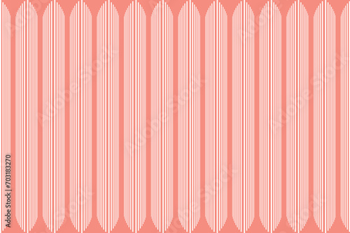 Vertical stripe of regular pattern. Design lines straight white on pastel redbackground. Design print for illustration, textile, wallpaper, background. Set 1 photo