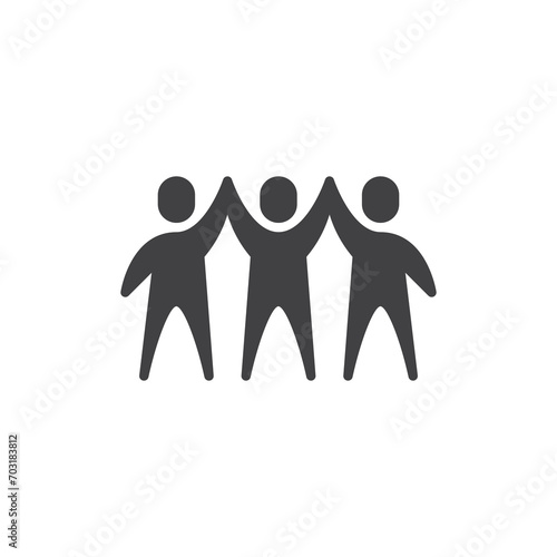Togetherness and cooperation team vector icon