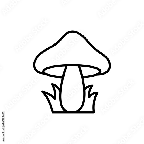 Mushrooms outline icons, minimalist vector illustration ,simple transparent graphic element .Isolated on white background