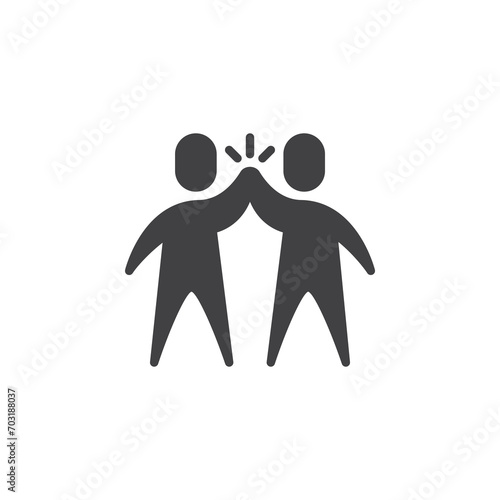 Two person giving high five to each other vector icon