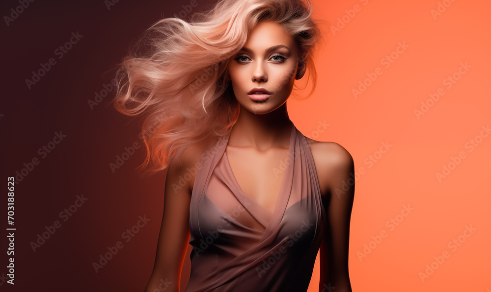 Naklejka premium Portrait of beautiful blonde woman