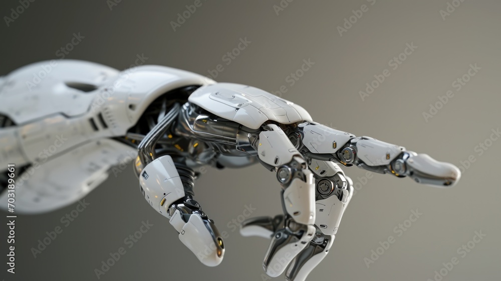 Close up of a robot's hand holding an object. Suitable for technology and robotics concepts Close up of a robot's hand holding an object. Suitable for technology and robotics concepts