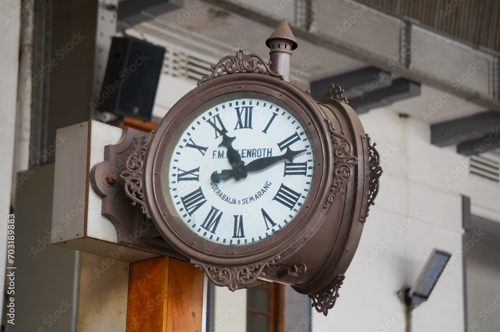 clock in the Jakarta Kota station