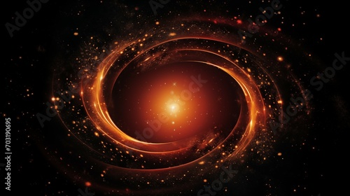 Black Hole in the Center of an Orange Field of Stars