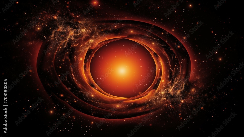 Black Hole in the Center of an Orange Field of Stars Black Hole in the Center of an Orange Field of Stars