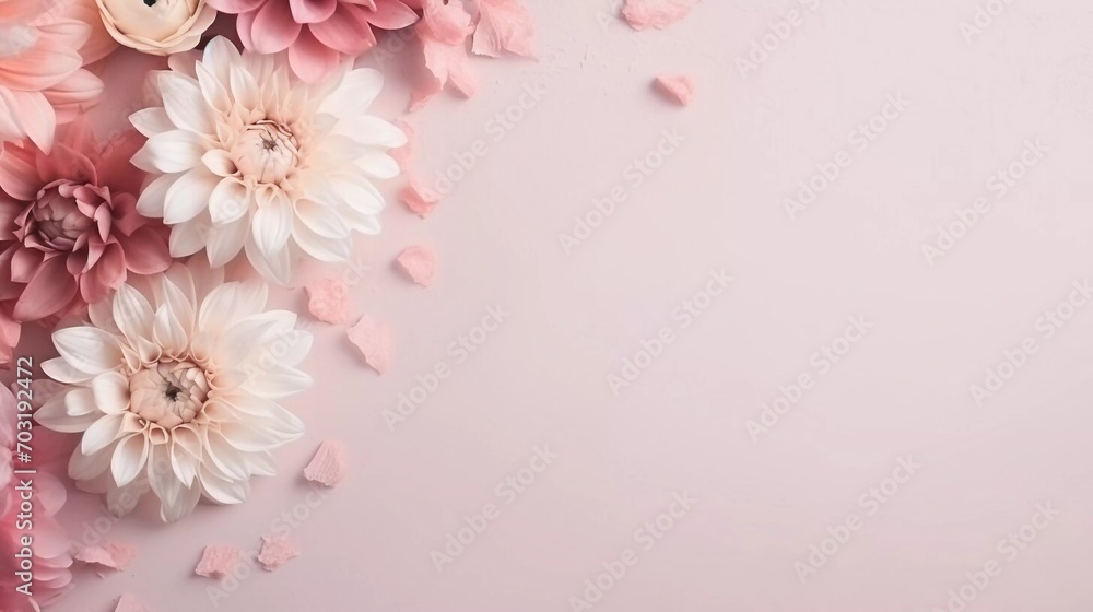 Spring and summer decorations background with beautiful wild flowers. Copy space for text banner. Spring and summer decorations background with beautiful wild flowers. Copy space for text banner.