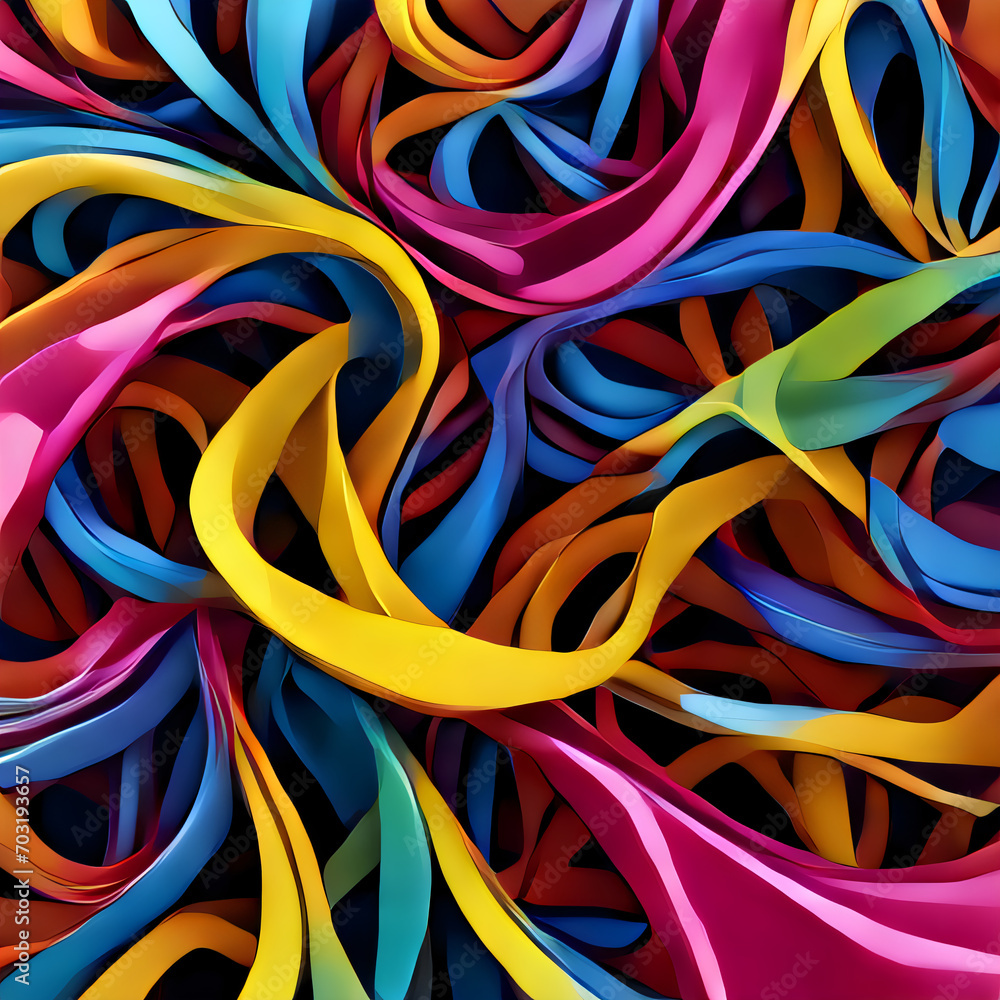 Abstract background - 3d colorful curves
