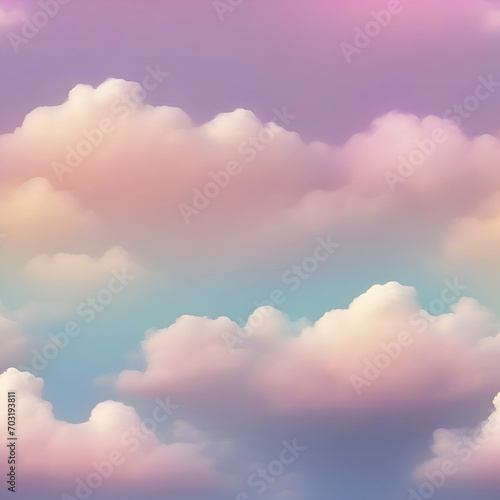 Pastel sky, cloud, and sunlight. color gradient background. 
