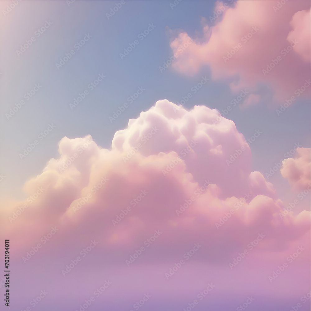 Pastel sky, cloud, and sunlight. color gradient background. 