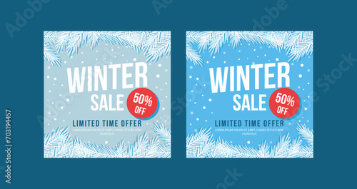 Winter Sale Social Media Post Template Design