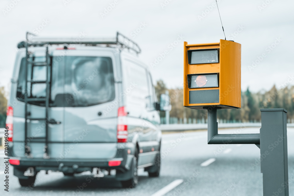 Yellow speedcamera traffic control. speed measurment radar device. Yellow speedcamera traffic control. speed measurment radar device.