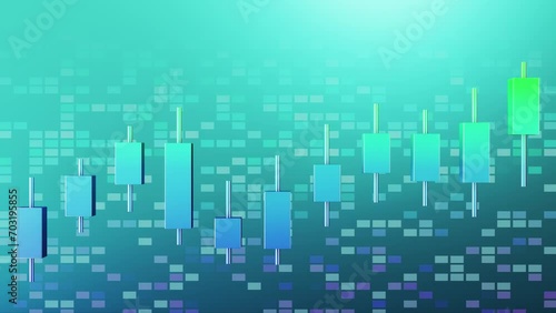 Wallpaper Mural A slowly moving candlestick chart floats up. investment symbol. 3D animation Torontodigital.ca