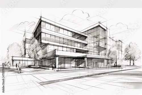 Fototapeta Naklejka Na Ścianę i Meble -  Architecture blue print design 