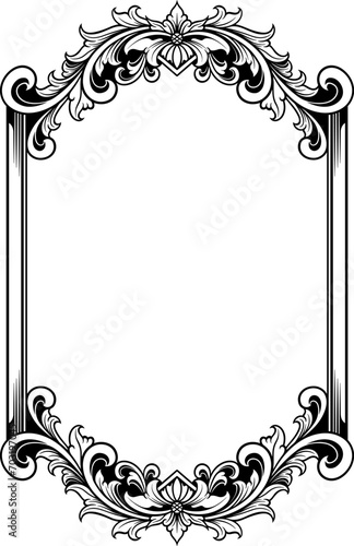 Classic ornament frame for wedding. vector illustration