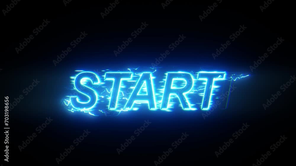 Lightning start text effect. intro word start Lightning energy. green screen Lightning start text effect. intro word start Lightning energy. green screen