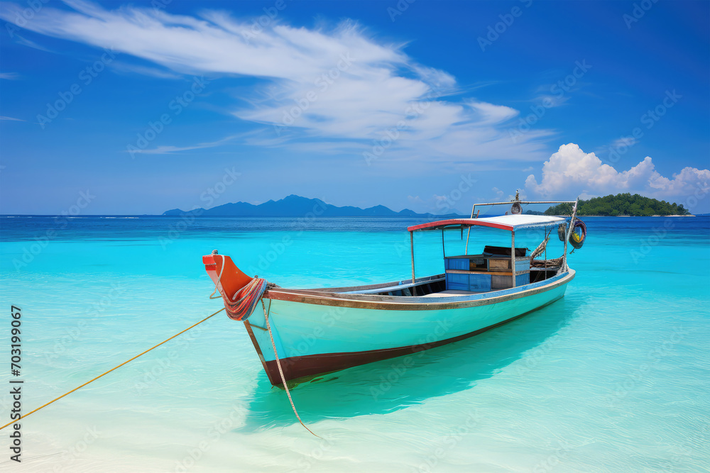 boat on the sea background