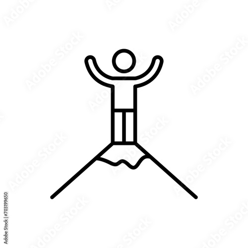 Peak of mountain outline icons, minimalist vector illustration ,simple transparent graphic element .Isolated on white background