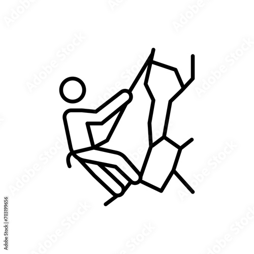 Mountain climbing outline icons, minimalist vector illustration ,simple transparent graphic element .Isolated on white background