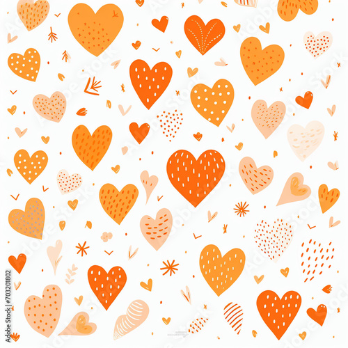 Hearts pattern background design. ai generated photo