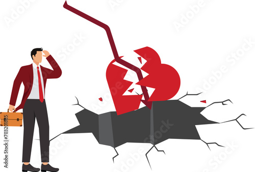 Adversity, Heart Shape, Deterioration, Stock Market and Exchange, Accidents and Disasters, Businessman