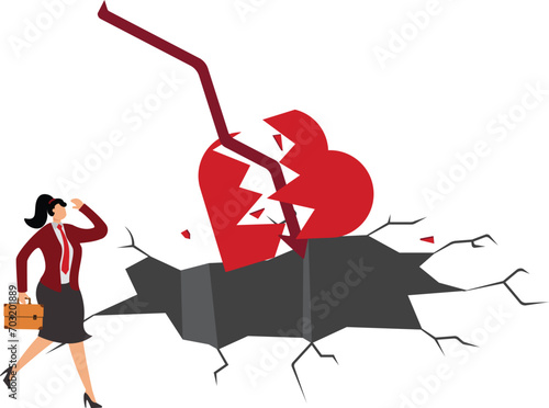 Adversity, Heart Shape, Deterioration, Stock Market and Exchange, Accidents and Disasters, Businesswoman
