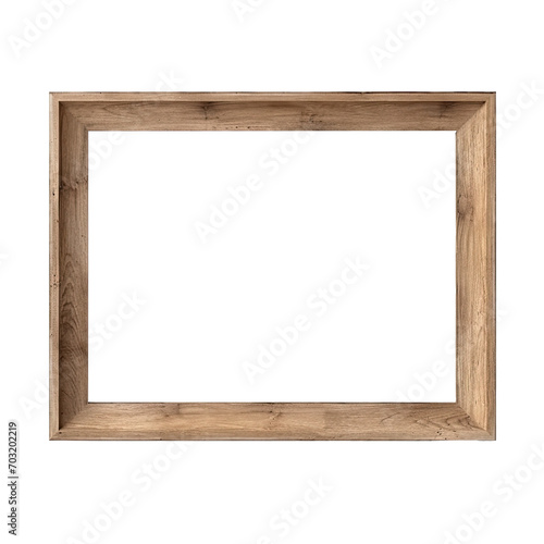 old wooden photo frame on isolate transparency background, PNG