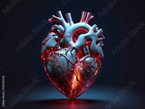 crystal ball in the form of futuristic human heart photo