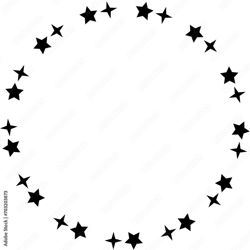 Obraz premium Stars circle round frame icon. Design element